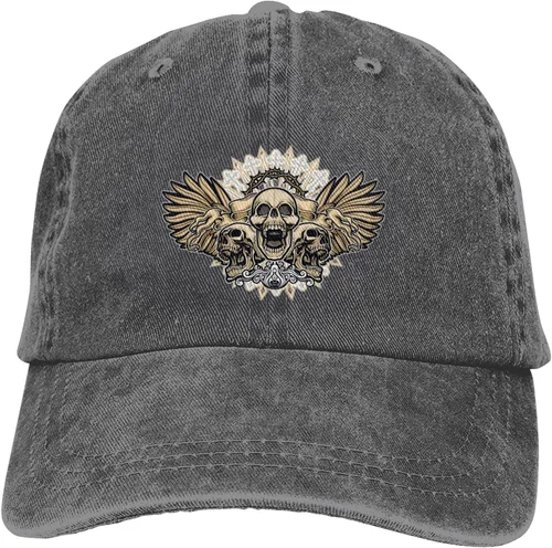 Miniatura 9 de Cowboy Hat Trendy Hats for Man and Women Djustable Four Season Outdoor Baseball Cap of Hell Skull with Angel Deep Heather