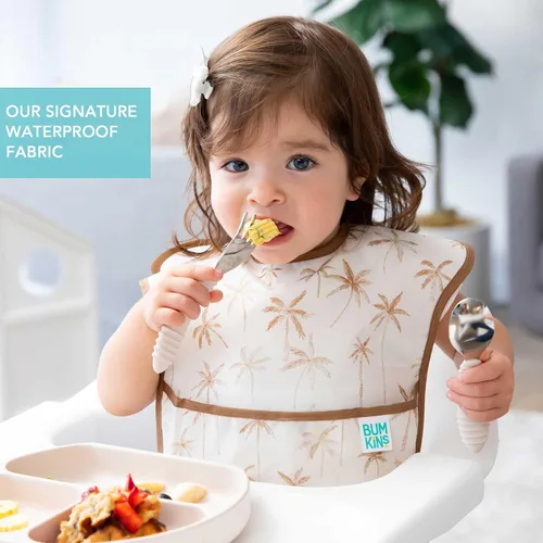 Miniatura 4 de Baberos Bumkins para Niña o Niño, SuperBib para Bebé y Niño Pequeño de 6-24 Meses, Imprescindible para Comer, Alimentar, Suministros de Destete LED