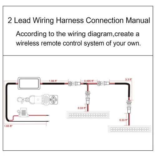 Miniatura 2 de Arnés de cableado de control remoto de barra de luz LED, kit de arnés de cableado de control remoto inalámbrico Jihe para barra de luz LED, luz