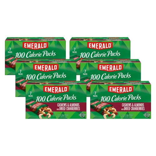 Miniatura 12 de Emerald Nueces anacardos y almendras con arándanos secos, 7 unidades (paquete de 1) Paquetes individuales de 100 calorías de mezcla de nueces