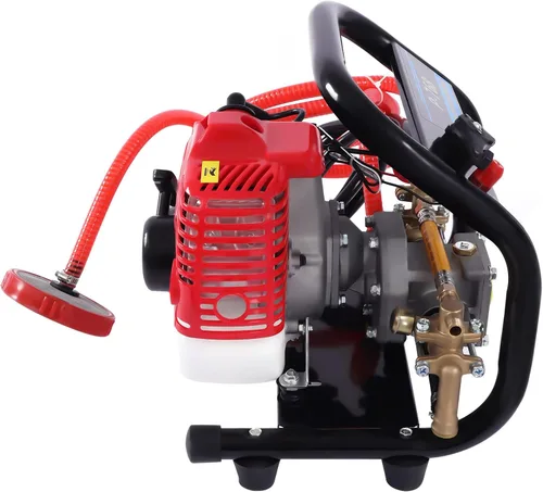 Miniatura 5 de Pulverizador de polvo de niebla de alta presión de 26CC de 2 tiempos, máquina de pulverización agrícola de gasolina de mano 0.9HP, pulverizador a