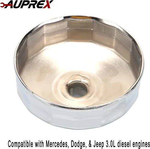 Miniatura 6 de AUPREX Llave de filtro de aceite de aluminio para Toyota Camry, Lexus, Tundra, 4Runner, Highlander, RAV4 y más, 64mm 14 estrías, negro