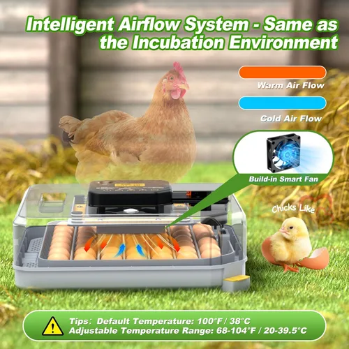 Miniatura 6 de Incubadora de huevos para incubar 48-132 huevos de pollo/codorniz/pavo, incubadoras de aves de corral con giro automático de huevos/control