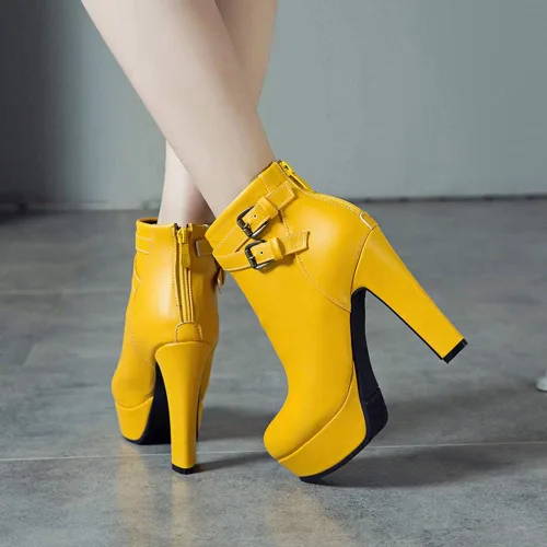 Miniatura 28 de Scaoruki Zapatos de otoño de moda para mujer, botines de tacón de bloque