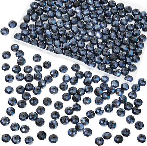 Miniatura 46 de 800 cuentas redondas de cristal de 0.236/0.396/0.394 pulgadas para joyas de bricolaje, ideales para pulseras, collares, colgantes y proyectos