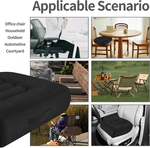 Miniatura 4 de Cojín de asiento ajustable en altura, 15.7 x 15.7 x 4.7 pulgadas, modelo mejorado con altura ajustable, tela de malla de nailon transpirable, diseño
