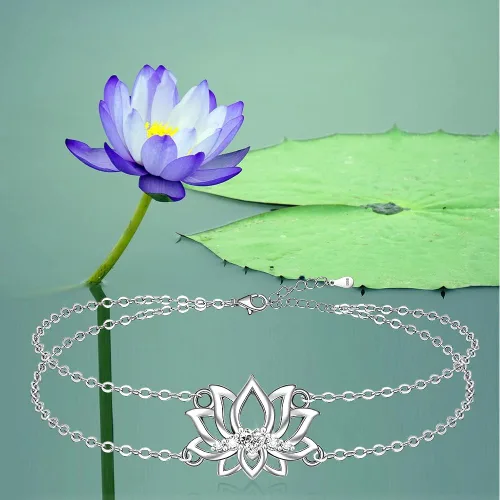 Miniatura 2 de Chakra Anklets Pineapple Lotus Flower Flamingo Ankle Bracelet Sea Turtle for Women 925 Sterling Silver Jewelry Birthday Gifts