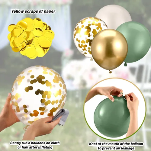 Miniatura 3 de TecUnite - 80 globos de látex de 12”, diseño de confeti, globos metálicos, para fiestas de Navidad, Halloween, San Valentín, 4 de Julio, boda