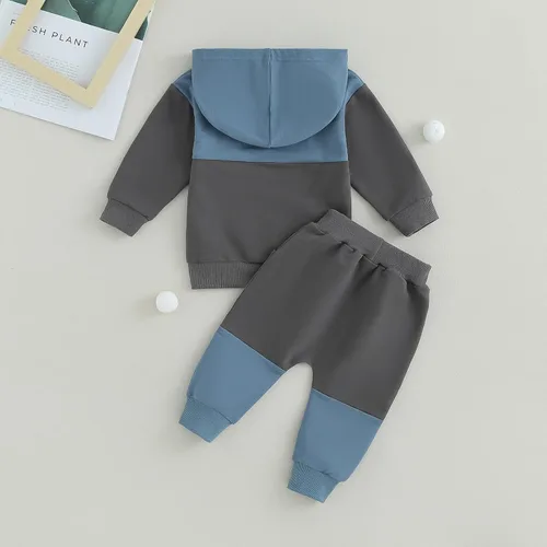 Miniatura 25 de Conjunto de ropa de otoño e invierno para bebé y niño, sudadera larga con capucha y pantalones para niños pequeños, 6, 12, 18, 24 meses, 2T