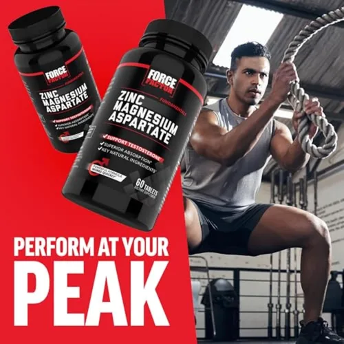 Miniatura 7 de Force Factor Aspartato de zinc y magnesio, suplemento de zinc y magnesio para mejorar la recuperación muscular y el rendimiento, promover un mejor