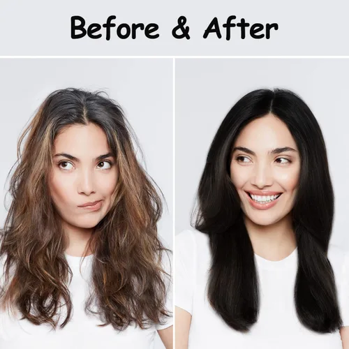 Miniatura 3 de Tinte para el cabello con aceite de argán negro, 16.9 onzas líquidas, champú de color semipermanente 3 en 1, fácil de usar (negro)
