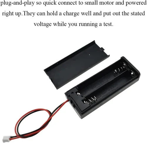 Miniatura 4 de HAHIYO 2 soportes de batería AAA con conector JST, suministro portátil, intercambio rápido, tapas de forma segura, conveniente interruptor