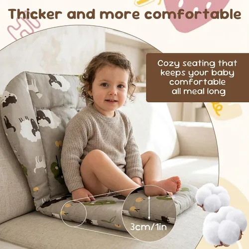 Miniatura 6 de Cojín para silla alta, cojín para silla de bebé, cojín de asiento de bebé, suave y cómodo, ligero y transpirable, hace que el bebé se sienta más