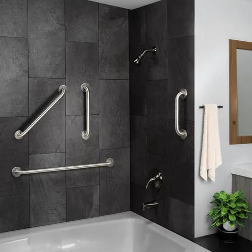 Miniatura 6 de Homewerks 068 HW11416SS - Barra de agarre para baño de 16 pulgadas con diámetro de 1-1/4 pulgadas y tornillos ocultos, compatible con la ADA, acero