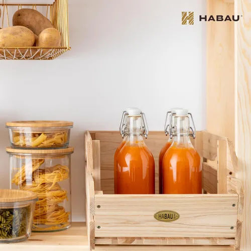 Miniatura 7 de Contenedores de almacenamiento de cebolla de patata de madera, cesta apilable de madera, almacenamiento de frutas y verduras para organización