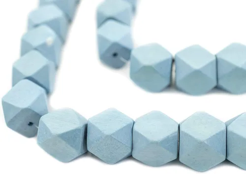 Miniatura 62 de TheBeadChest - Cuentas de madera de cubo sin esquinas azul azul: cuentas orgánicas naturales de corte de diamante de 0.787 in para la fabricación