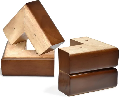 Miniatura 10 de Patas de madera maciza para muebles, elevadores de cama en forma de L, patas de muebles para sofá, sillón, cómoda, gabinete, mesa, pies de sofá