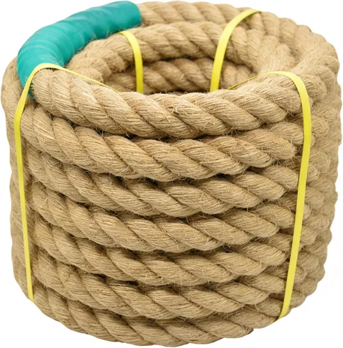 Miniatura 10 de Cuerda de yute natural de yute manila, cuerda de cáñamo náutica, cuerda trenzada natural gruesa y resistente para manualidades, agrupación, ancla