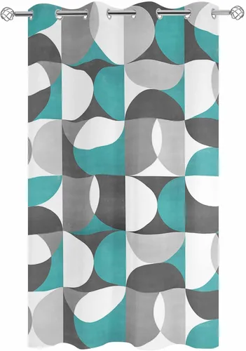 Miniatura 2 de Abstract Aqua Outdoor Curtains for Patio Waterproof Drapery, Grommet Window Curtain Drapes for Living Room, Bedroom, Doorway, Kitchen, Cafe, Porch