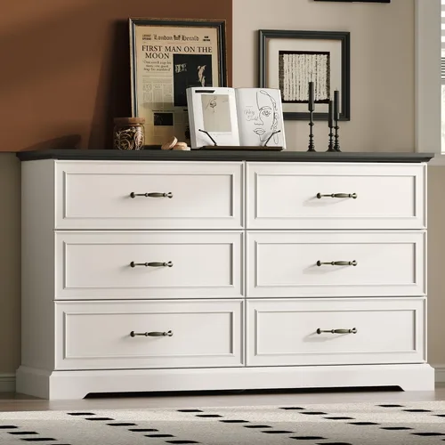 Miniatura 12 de Cómoda rústica de 3 cajones para dormitorio, cómoda moderna de 24 pulgadas de ancho con cajones profundos y asas de barra, mesita de noche de madera