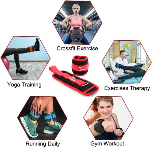 Miniatura 5 de Fragraim - Juego de pesas de tobillo para mujeres, hombres y niños, ideal para entrenamiento de fuerza para muñeca/pierna/brazo, correa ajustable, 1
