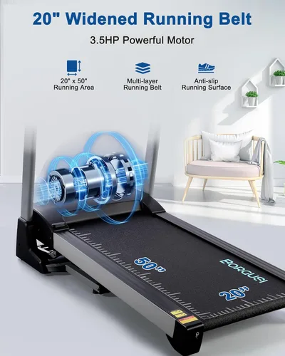 Miniatura 3 de Auto Incline BORGUSI Treadmill, Heavy Duty Treadmill for Home, Wide Belt