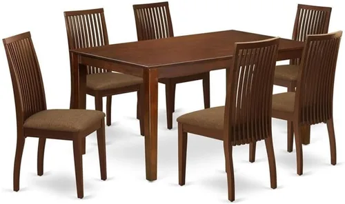 Miniatura 15 de East West Furniture CAIP5-LWH-C - Juego de comedor de 5 piezas para 4 personas, incluye una mesa de comedor rectangular y 4 sillas de comedor