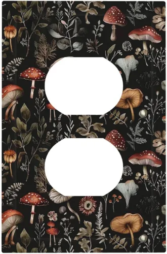 Miniatura 116 de Cubiertas de Salida Triple Basculante con Hojas de Plantas de Eucalipto Azul en Acuarela Floral, Placa Frontal Decorativa de 3 Posiciones, Cubierta