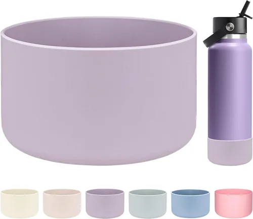 Miniatura 47 de HEYSKAY Bota protectora de silicona para botella de agua Hydro Flask, botella de agua de boca ancha, protector inferior de silicona antideslizante