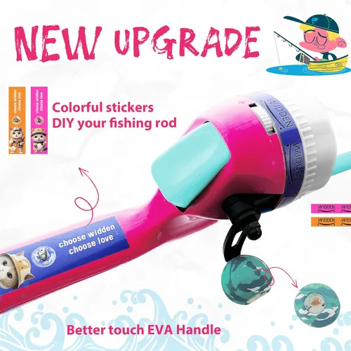 Miniatura 5 de Caña de pescar para niños, caña de pescar telescópica, caña de pescar plegable para niños y carrete con caja de aparejos, línea de pesca, flotador