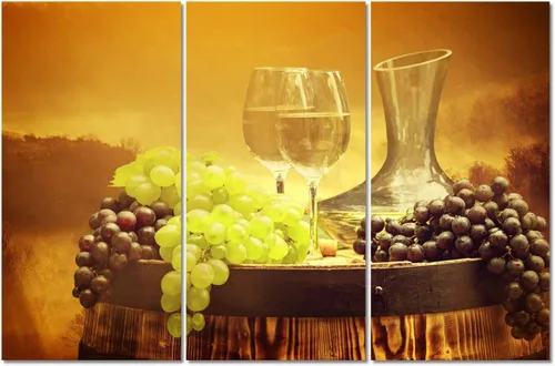 Miniatura 110 de Obra de arte para paredes del hogar, 3 paneles de letras de vino tinto, pinturas de corcho, impresiones HD, arte de pared de corcho de vino sobre