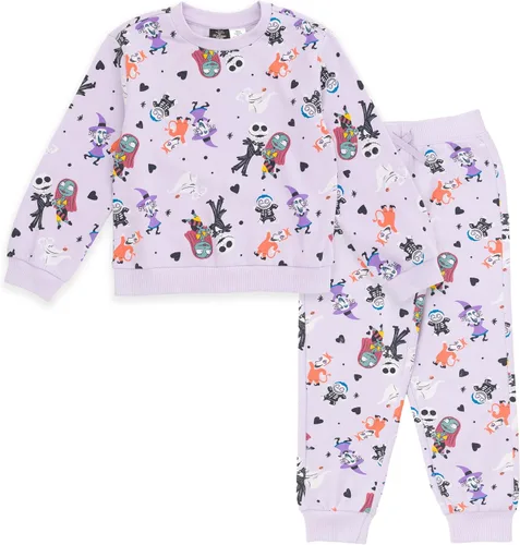 Miniatura 7 de Disney Conjunto de sudadera de vellón y pantalones deportivos para niñas, tallas de recién nacido a niño grande (recién nacido - 14-16)