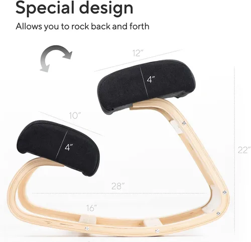 Miniatura 3 de Silla ergonómica de rodillas con acolchado extra, soporte de postura, cómoda silla de escritorio, taburete mecedor en ángulo y asiento