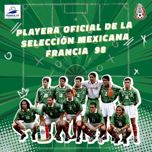Miniatura 4 de Mexico Retro 1998 Camiseta de Futbol, Camiseta México CMB, Jersey México, Fútbol Mexicano, Playeras de la Selección Mexicana, 1998