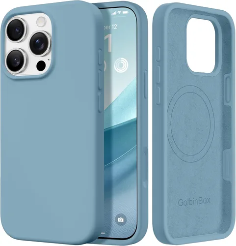 Miniatura 53 de GolbinBox Funda magnética para iPhone 17, compatible con MagSafe, cubierta de silicona integrada para control de cámara, funda de silicona líquida a