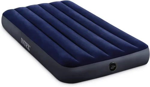 Intex 64757E Dura-Beam Colchón de aire Downy estándar: Fiber-Tech - Tamaño individual - Altura de la cama de 10 pulgadas - Capacidad de peso de 300