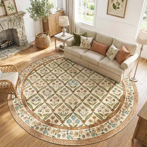 Miniatura 26 de jinchan Haden - Alfombra de entrada de 2 x 3 pulgadas, diseño floral vintage, lavable, suave, antideslizante, de pelo bajo, para puerta, cocina