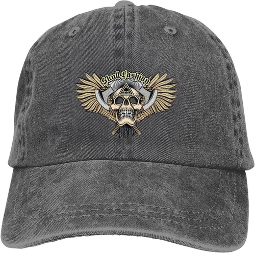 Miniatura 9 de Cowboy Hat Trendy Hats for Man and Women Djustable Four Season Outdoor Baseball Cap of Hell Skull with Angel Deep Heather