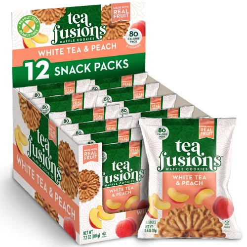 Miniatura 9 de Reko Tea Fusions - Galletas de gofre, té negro y grosella, paquetes de aperitivos envueltos individualmente, pizzelas italianas finas sin sabores ni