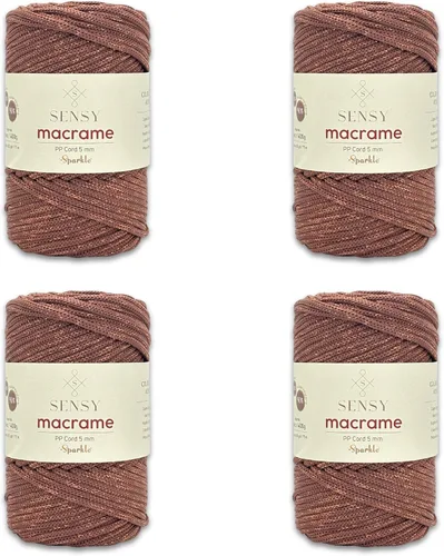 Miniatura 35 de Sensy - Cuerda de poliéster prémium de 0.197 in, 104 yardas, 100% polipropileno, cordón de macramé de 0.197 in, cuerda de ganchillo para bolsa