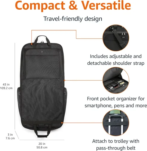 Miniatura 2 de Tienda Basics Bolsa de ropa de tres pliegues, Negro -, Viajes