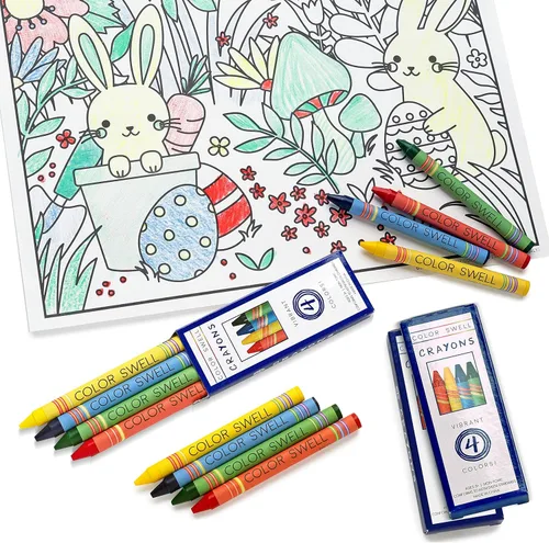 Miniatura 5 de Color Swell Paquete de 4 crayones a granel – Paquetes de crayones de restaurante – 300 paquetes de 4 crayones por paquete (1200 crayones en total)