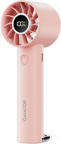 Miniatura 10 de Gaiatop Ventilador Mini Portátil, Ventiladores de Mano de 3 Velocidades con Pantalla de Energía y Linterna, Batería Recargable USB, Enfriamiento