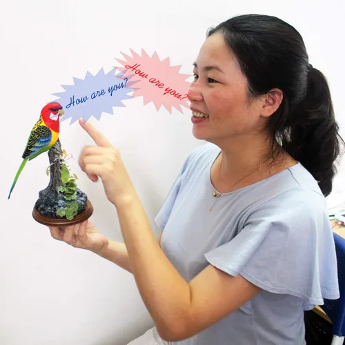 Miniatura 2 de Tipmant Eelctric Birds Parrots Electrónica Mascotas Oficina Decoración del Hogar Función de Grabación y Reproducción, Portalápices Juguetes