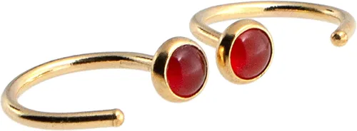 Miniatura 50 de Half Huggie Gold Hoop Earrings for Girls Women Tiny Cartilage Birthstone Stud Piercing Earring Hypoallergenic Earring Screw Back Dainty Hug Hoops