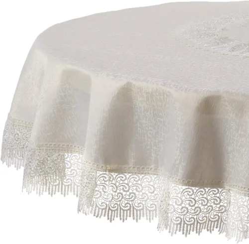 Miniatura 6 de Violet Linen Treasure - Mantel rectangular de encaje, 52 x 70 pulgadas, color blanco