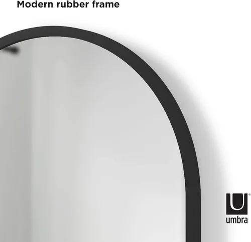 Miniatura 6 de Umbra Hub - Espejo de pared arqueado con marco de goma, estilo moderno para baño, entrada, sala de estar y más, 24 x 36 pulgadas, color negro