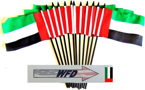 Miniatura 61 de World Flags Direct Banderas en miniatura de poliéster de Afganistán, paquete de 12, decoración de mesa de fiesta, desfiles, 4 x 6 pulgadas, verde