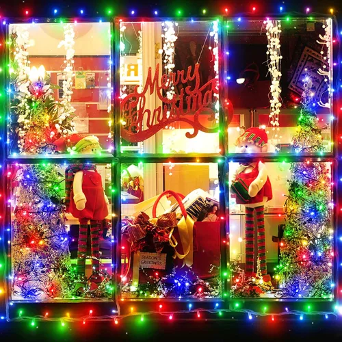 Miniatura 4 de Guirnalda de luces solares de Navidad actualizadas para exteriores, impermeables, paquete de 2 unidades en total de 144 pies, 400 luces LED