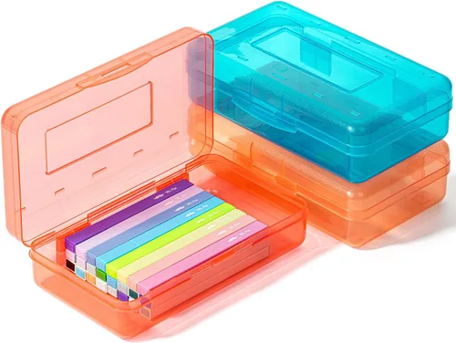 Miniatura 24 de Mr. Pen - Cajas de lápices transparentes, paquete de 6, 7.9 x 4.5 x 2.4 pulgadas, azul transparente, tapa hermética, organizador de cajas de lápices